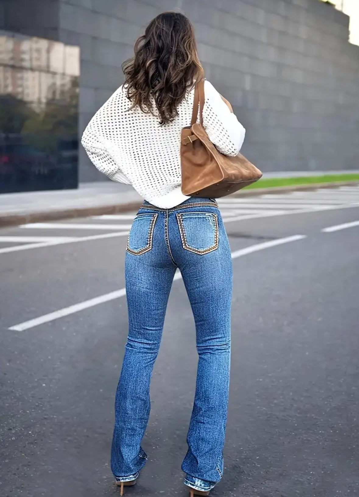 Mid-Waisted Straight Cut Jeans