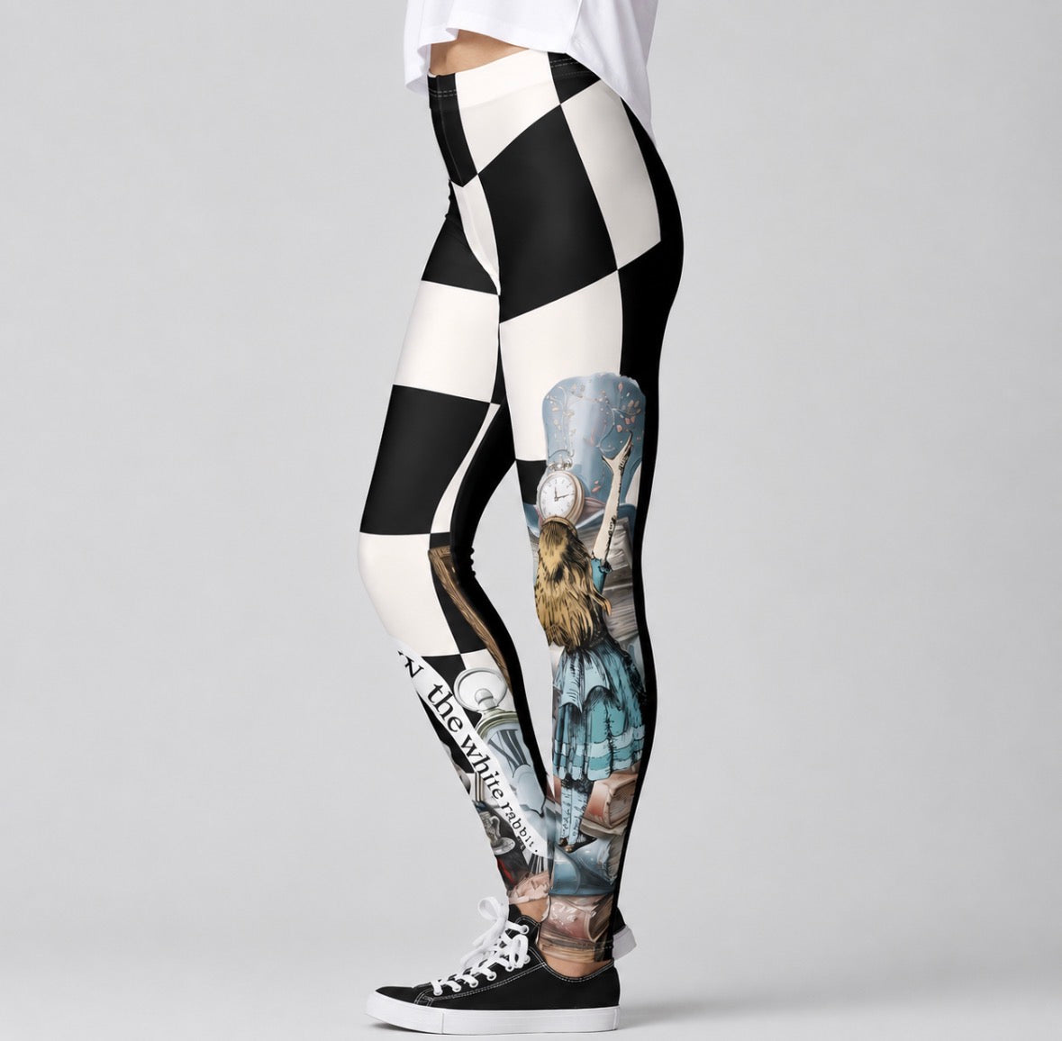 Alice “Follow the White Rabbit” Leggings