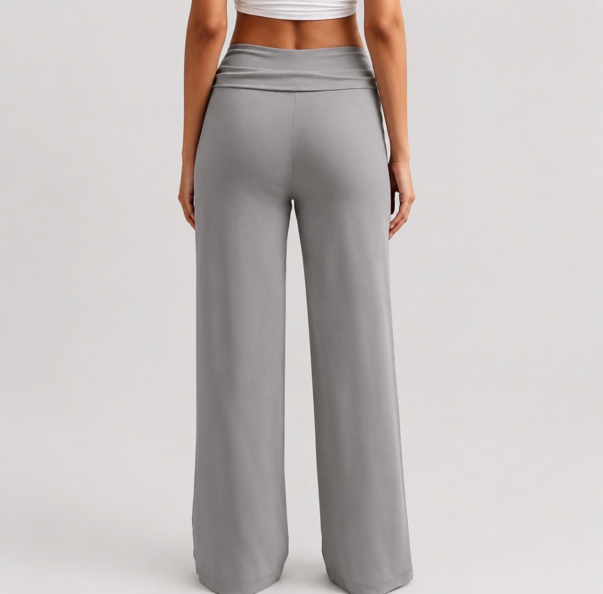 Plus Size Wide Leg Pants with Tie-Waist
