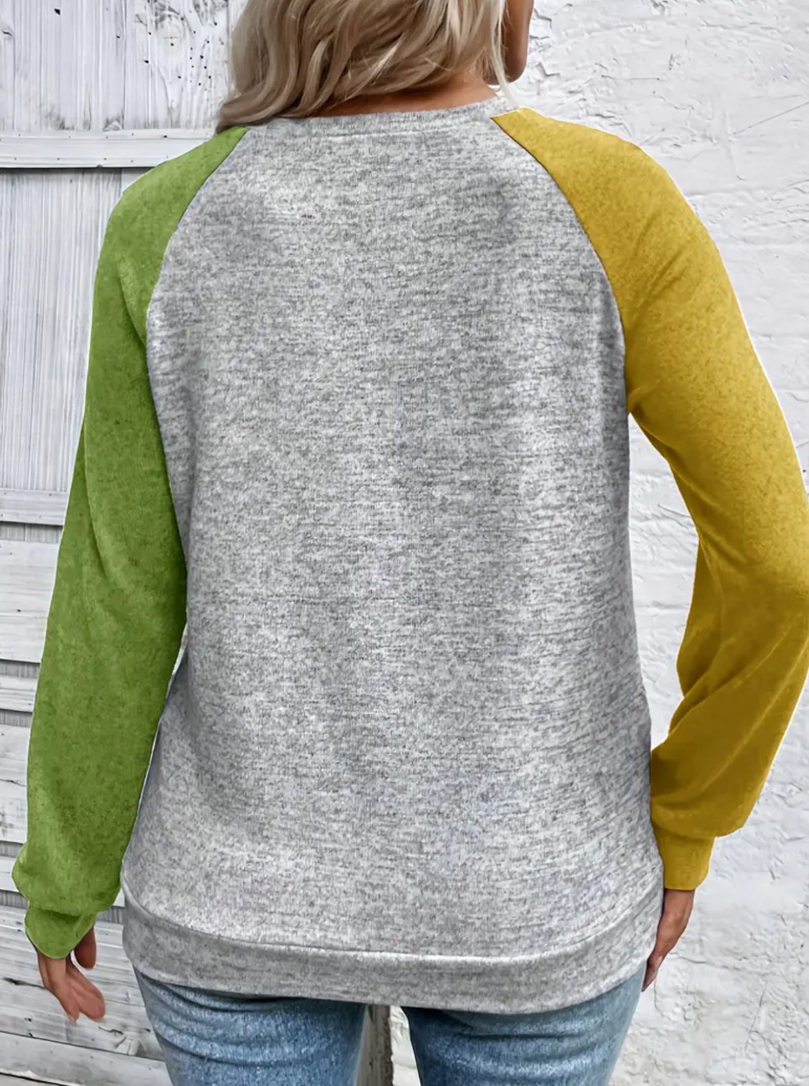 Plus Size Long Sleeve Jersey-Style T-shirt