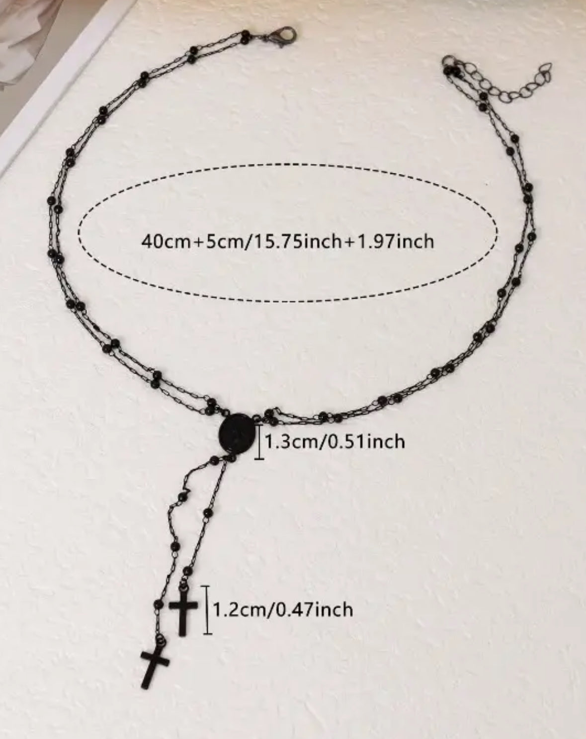 Simple Double Stand Cross Necklace