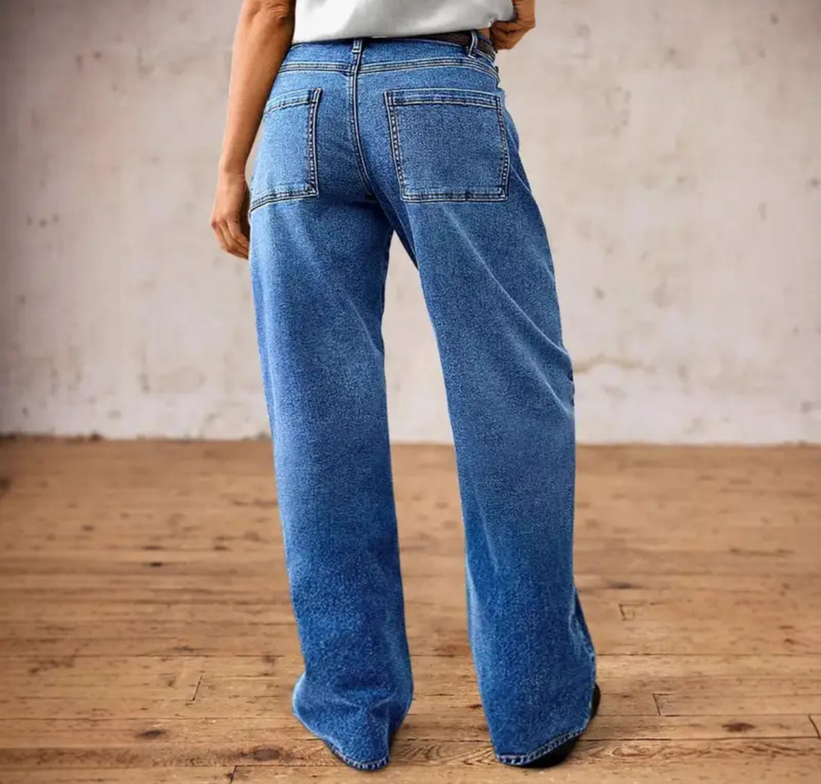 High Waisted Straight Cut Stretchy Jeans