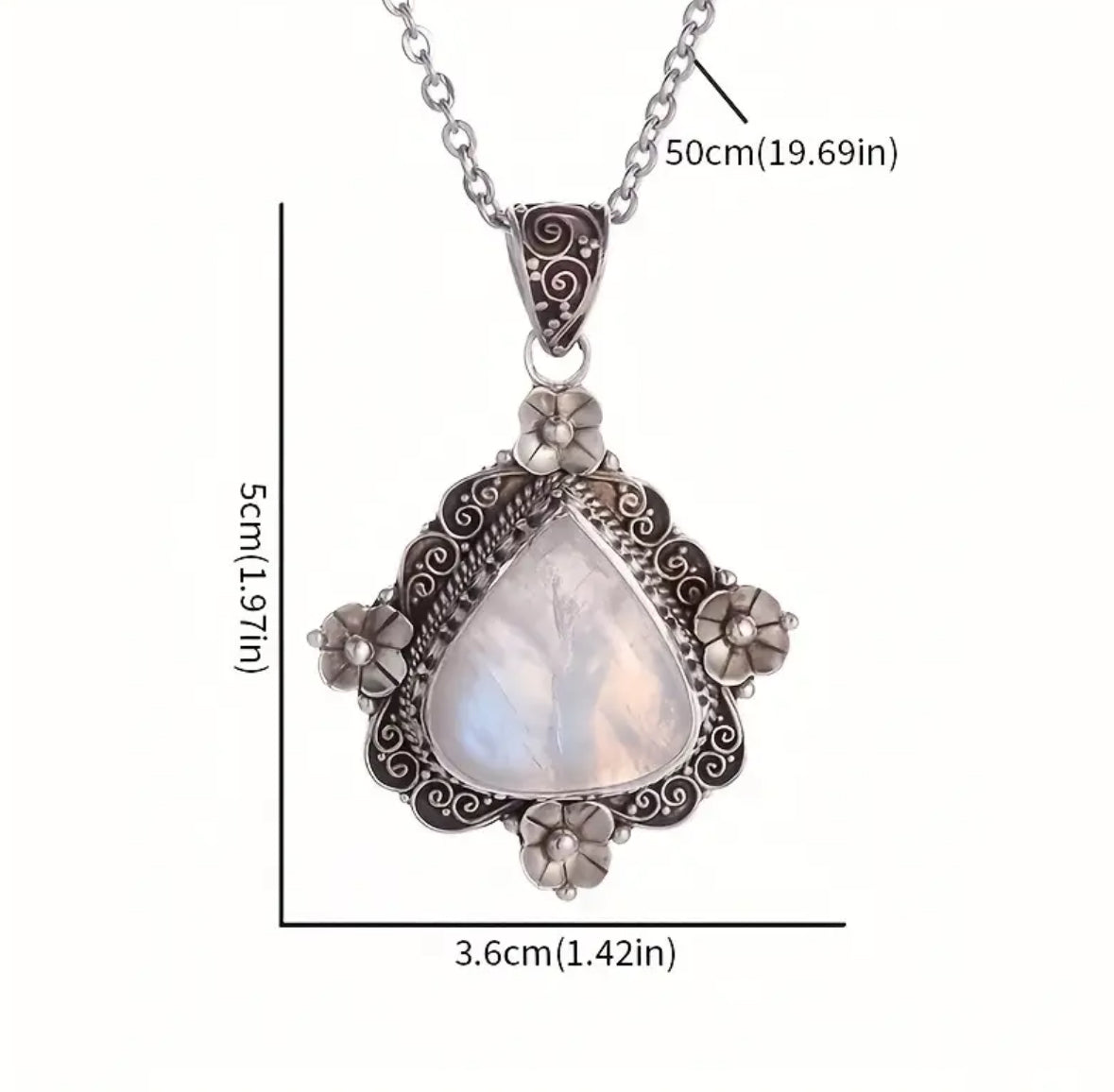 Bohemian Tear Drop and Floral Necklace