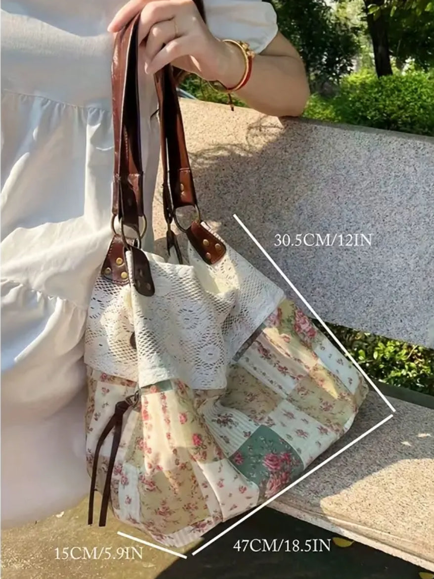 Large Floral Patchwork Tote Bag