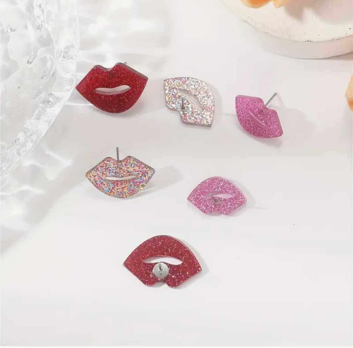 3-pack Acrylic LIP Earrings