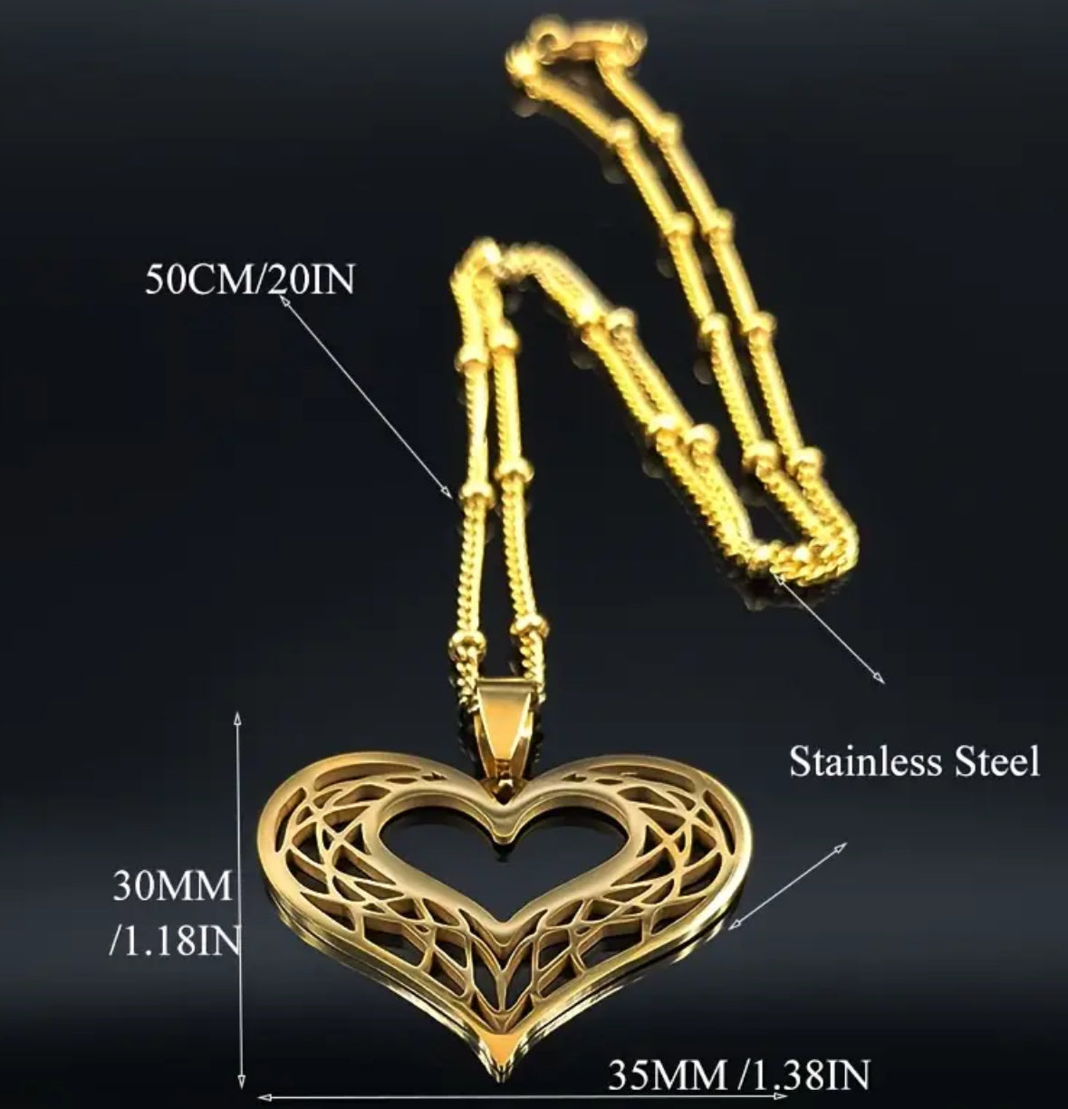 Gold-Tone Heart Shaped Necklace