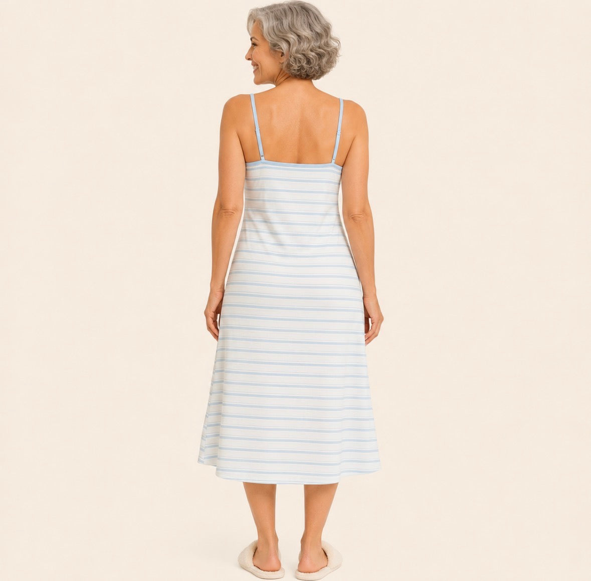 Striped Long Camisole Loungewear Dress