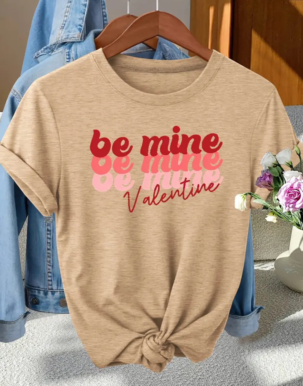 Short Sleeve Graphic T-shirt “Be Mine Valentine”