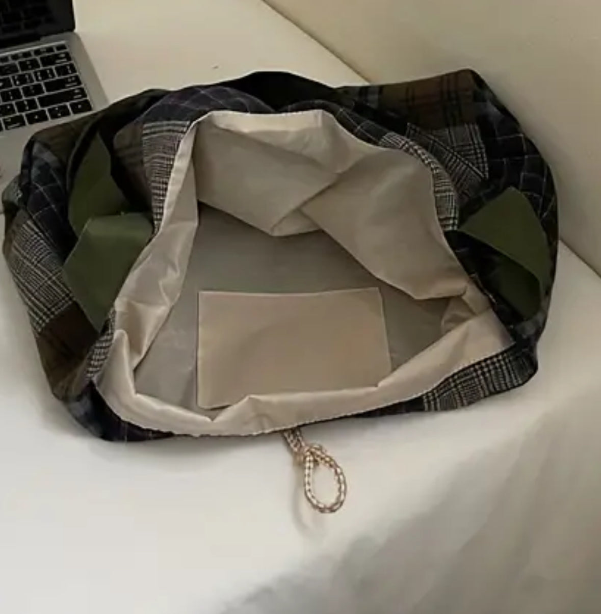 Plaid Large Capacity Handbag