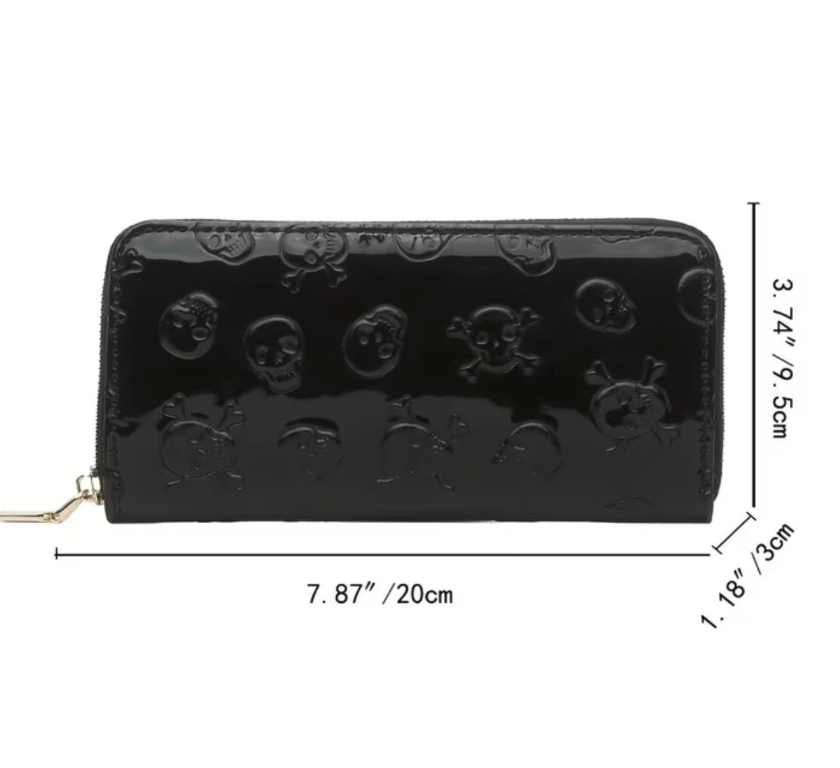 Wallet with Embossed Skulls