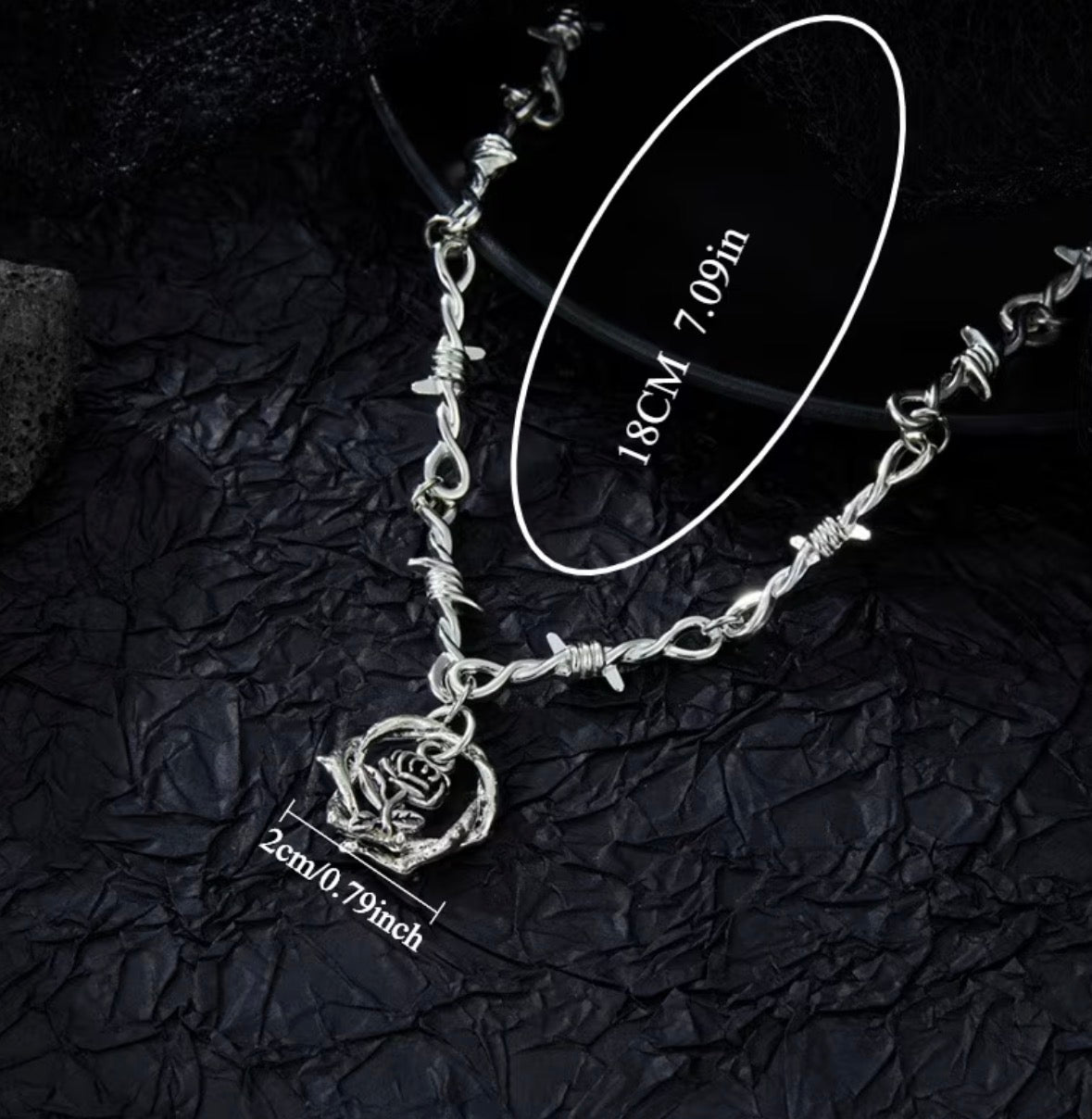 Gothic Rose and Thorns Necklace