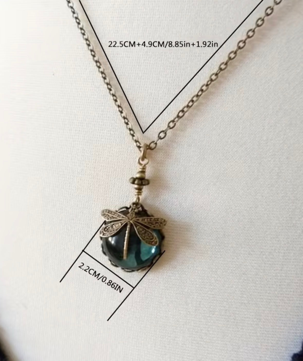 Victorian Moon Dragonfly Necklace