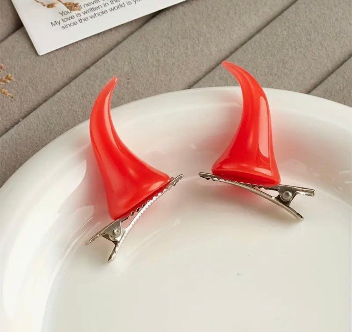 Gothic Devil Horn Hair Clips