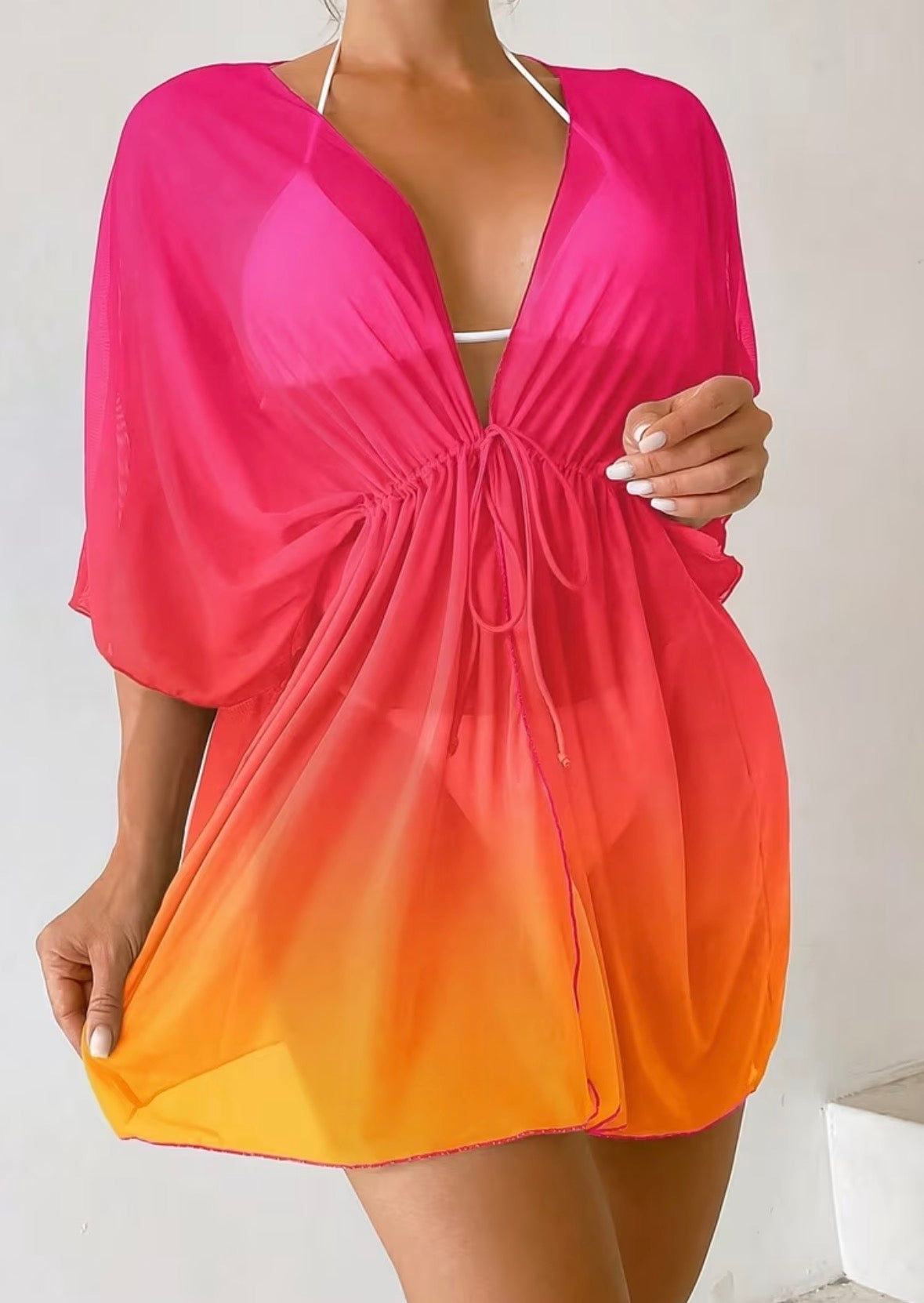 Short Ombré Beach Cover-Up