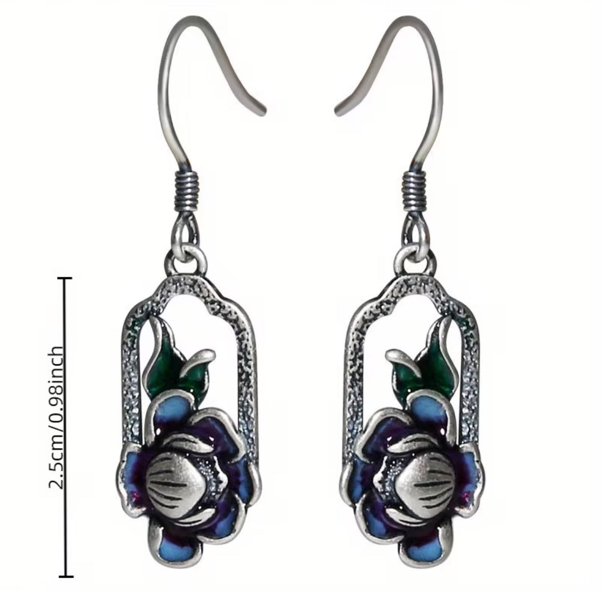 Retro Lotus Flower Earrings