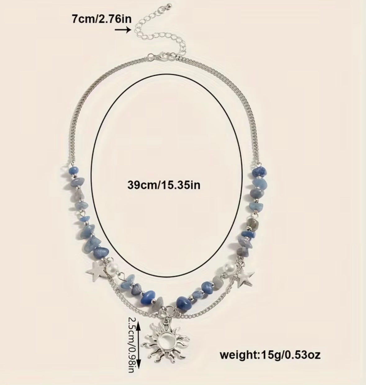 Sun and Star Beaded Necklace