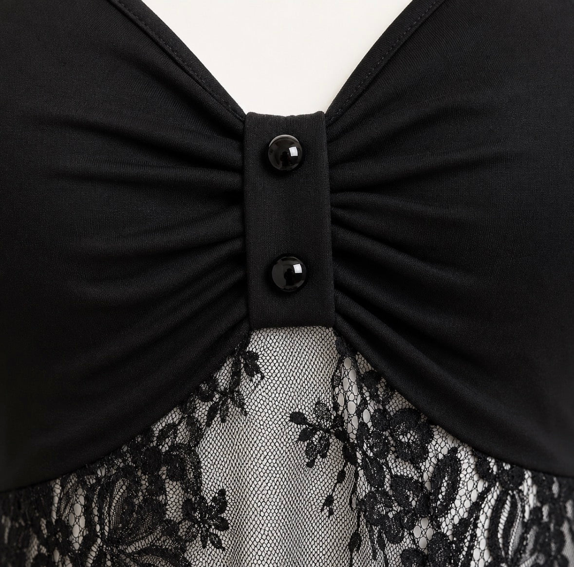 Black Lace Floral Asymmetrical Top