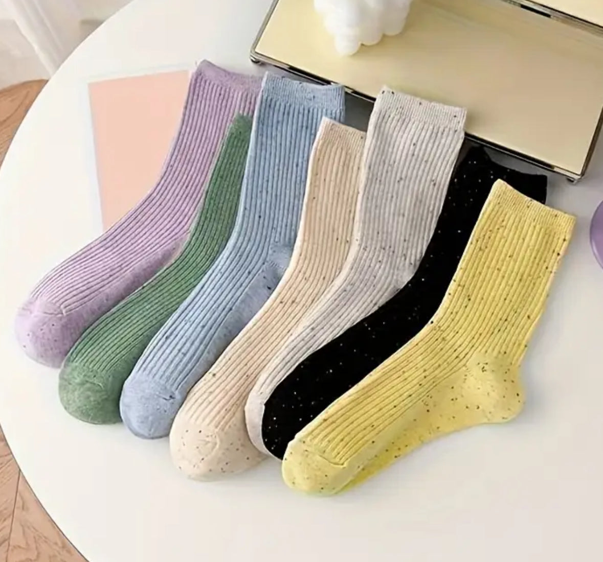 5-pair Random Colors Crew Socks