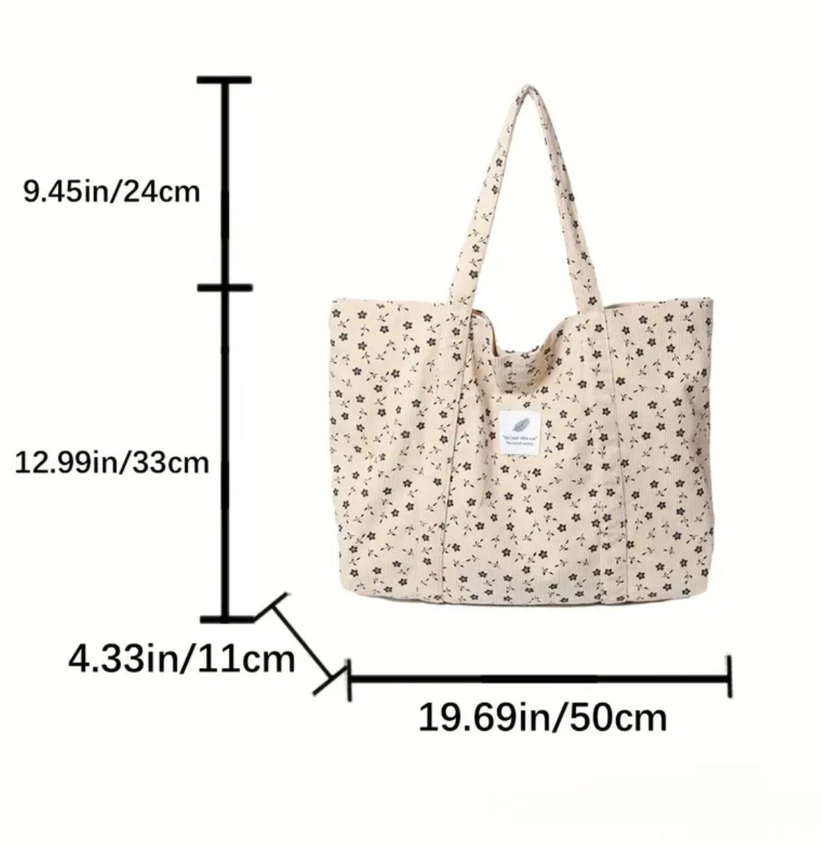 Fabric Tote Bag with Fixed Straps
