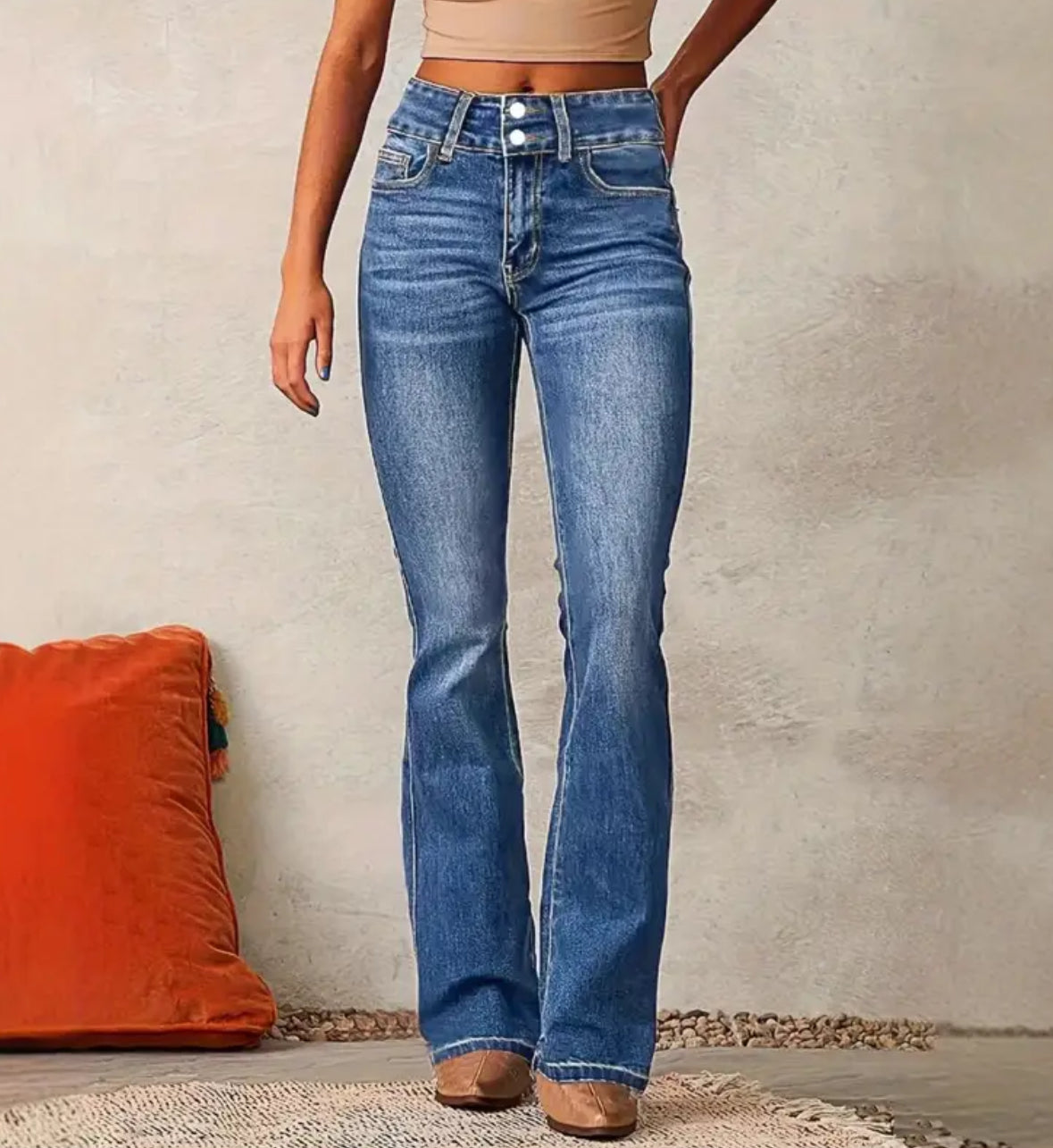Straight Leg High-Waisted Zipper Fly Jeans