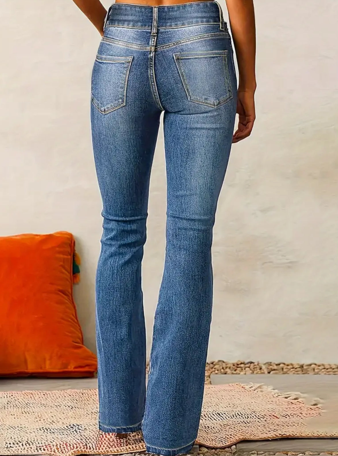 Straight Leg High-Waisted Zipper Fly Jeans
