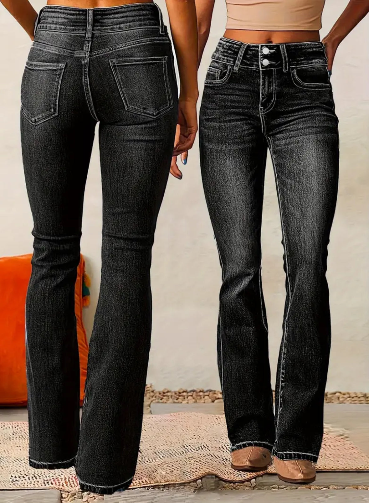 Straight Leg High-Waisted Zipper Fly Jeans