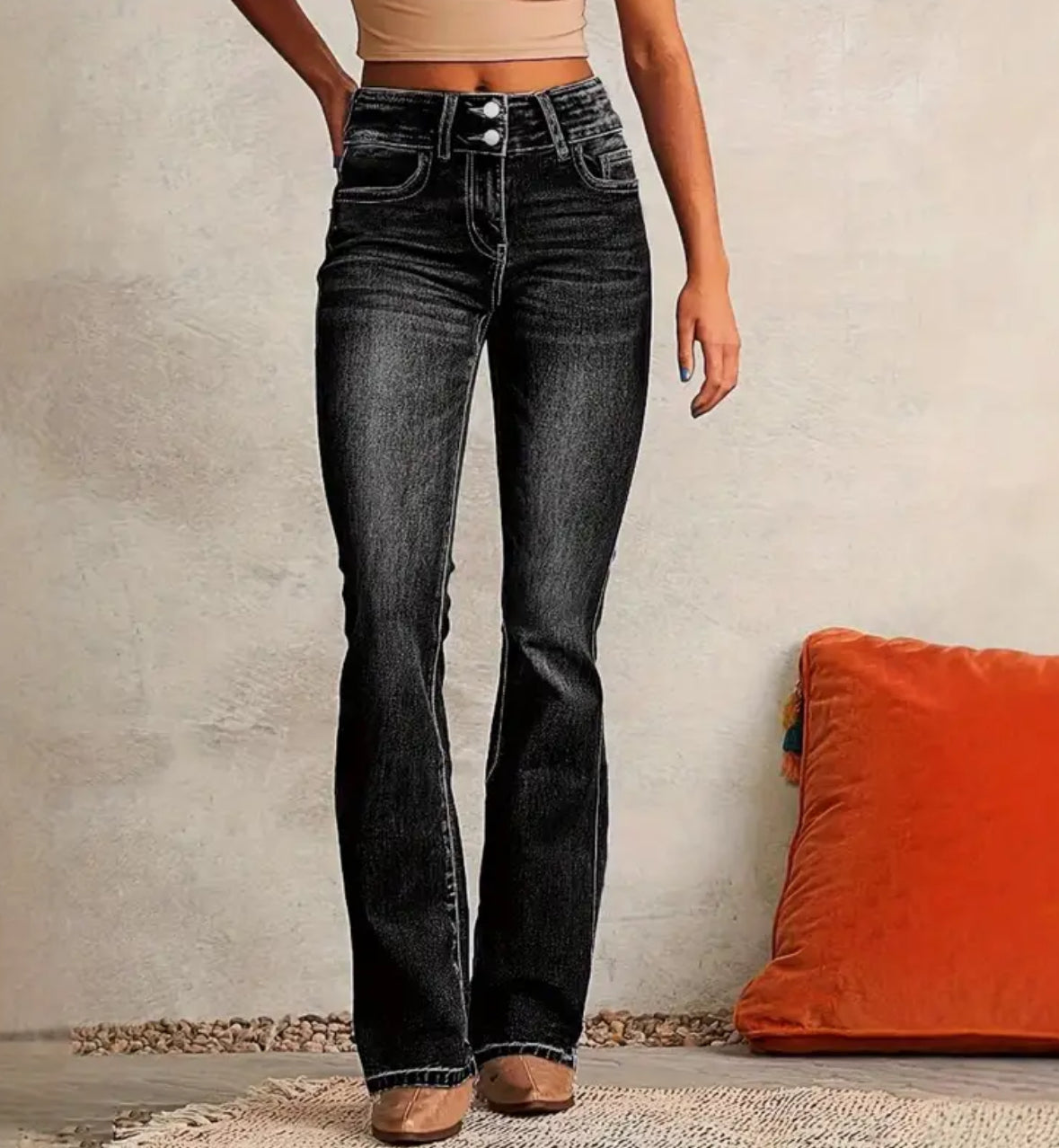 Straight Leg High-Waisted Zipper Fly Jeans