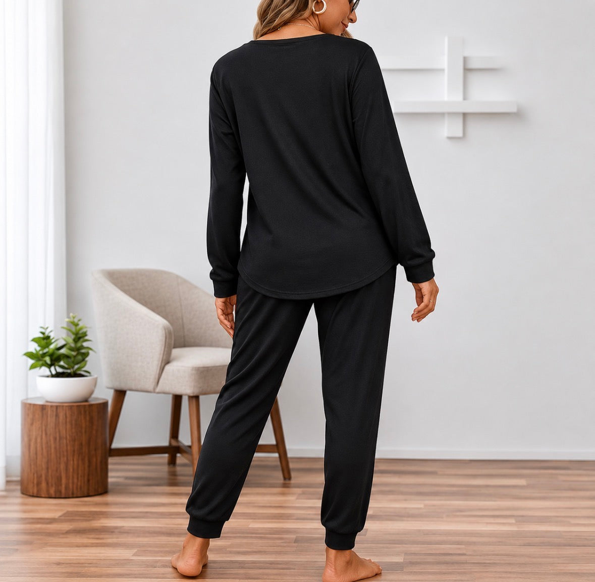 Plus Size 2-piece Loungewear Set with Crystal Skull Pattern