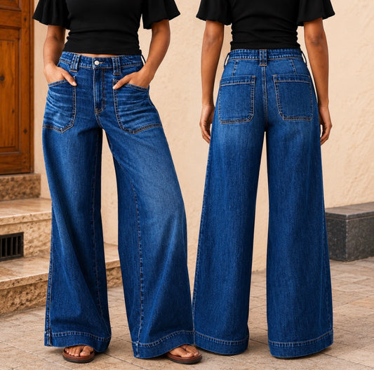 Retro High-Waisted Flared Jeans