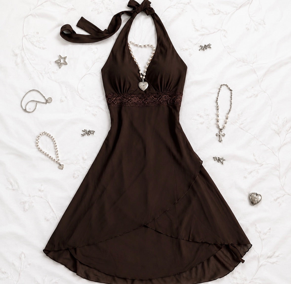 Retro V-neck Halter Dress