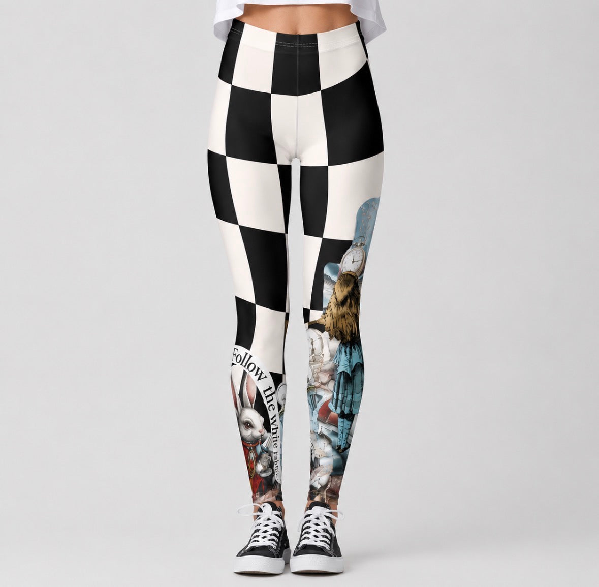 Alice “Follow the White Rabbit” Leggings