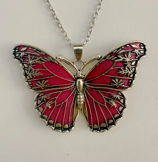 Vintage Color Butterfly Necklace