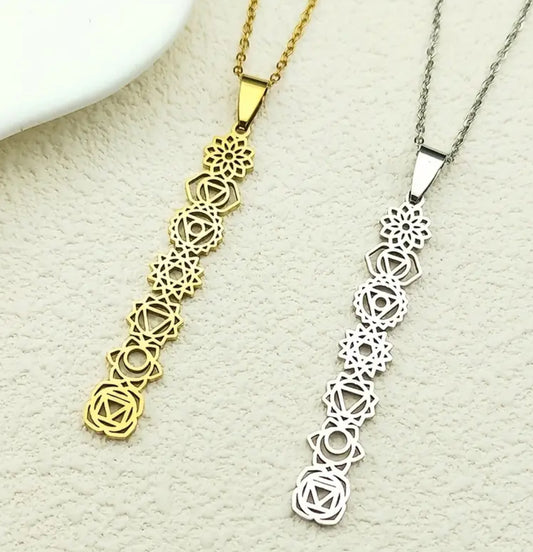 Vertical Reiki Seven Chakra Necklace