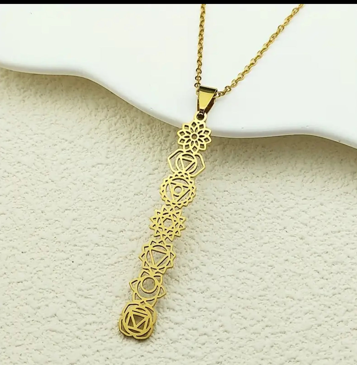 Vertical Reiki Seven Chakra Necklace