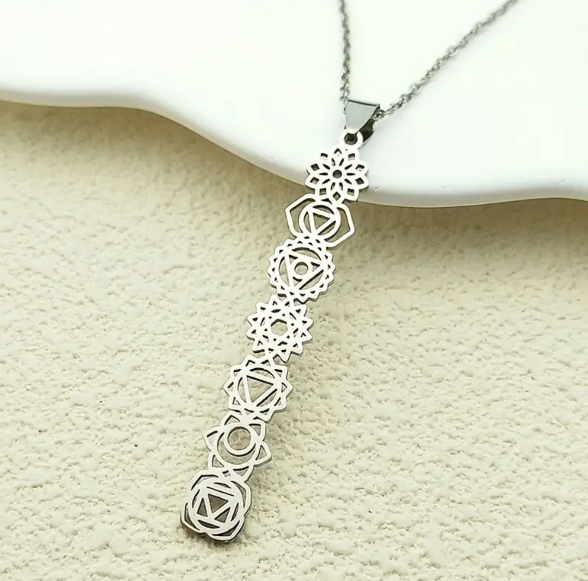 Vertical Reiki Seven Chakra Necklace