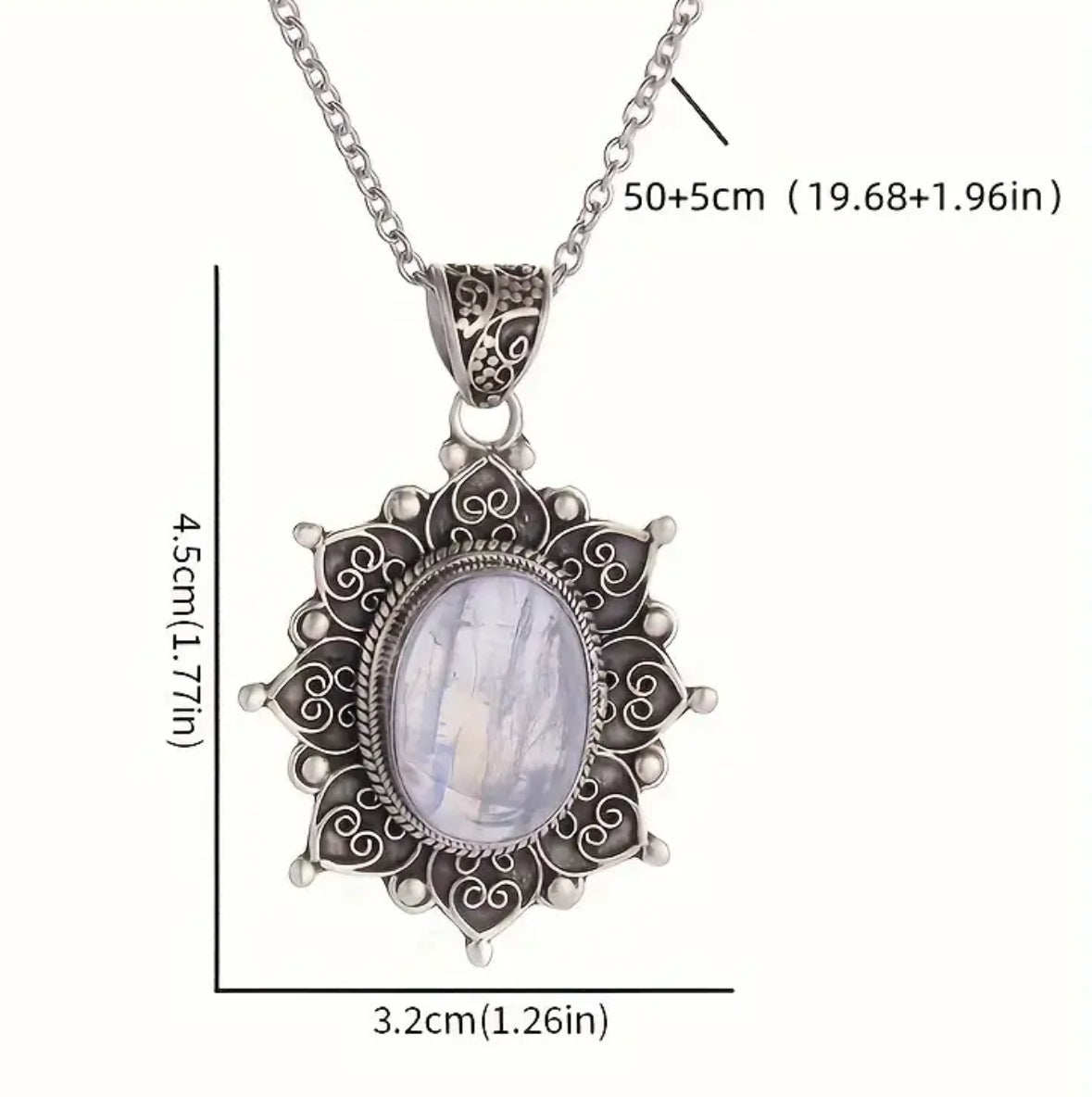 Bohemian Sunflower Moonstone Necklace