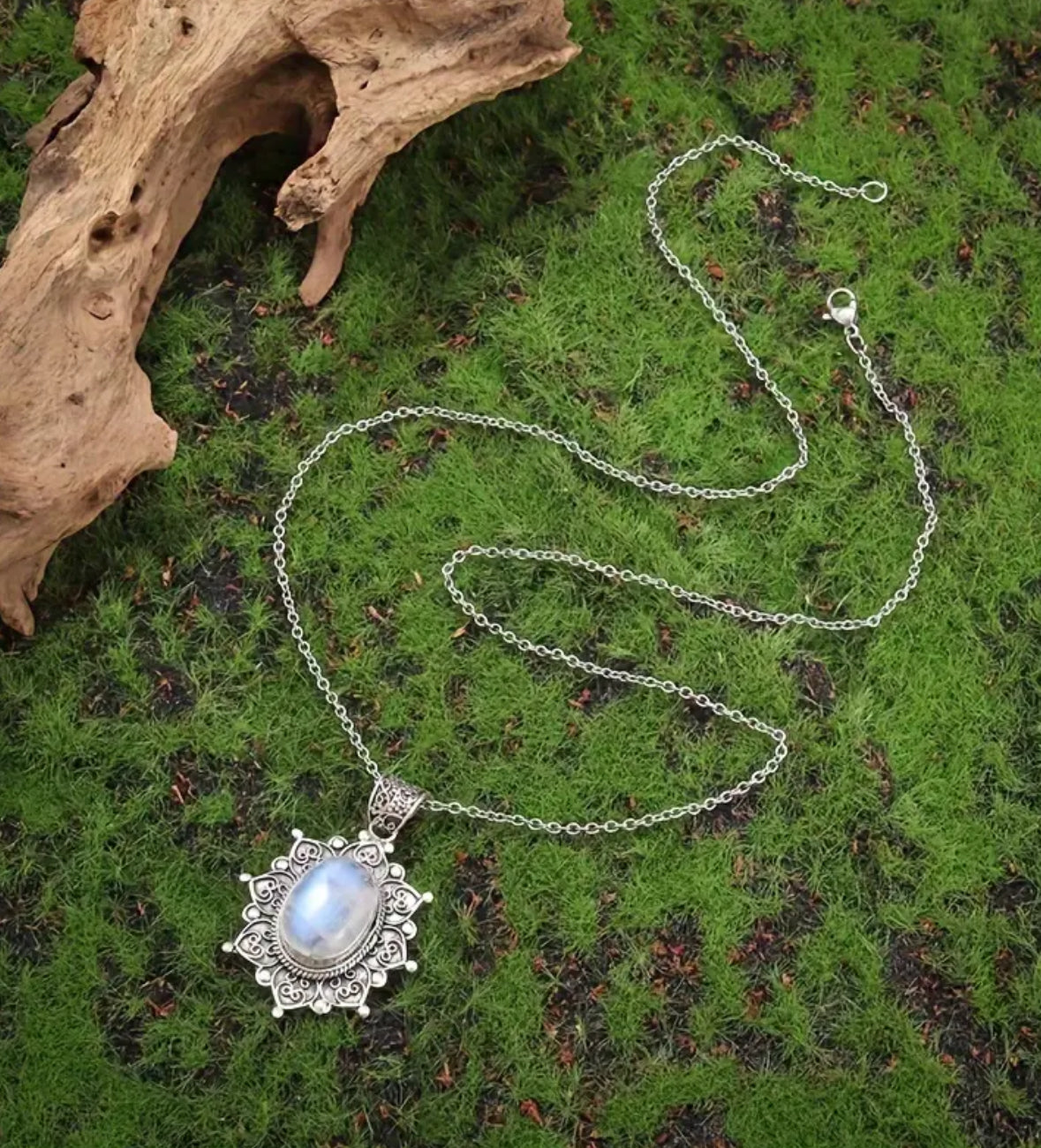 Bohemian Sunflower Moonstone Necklace