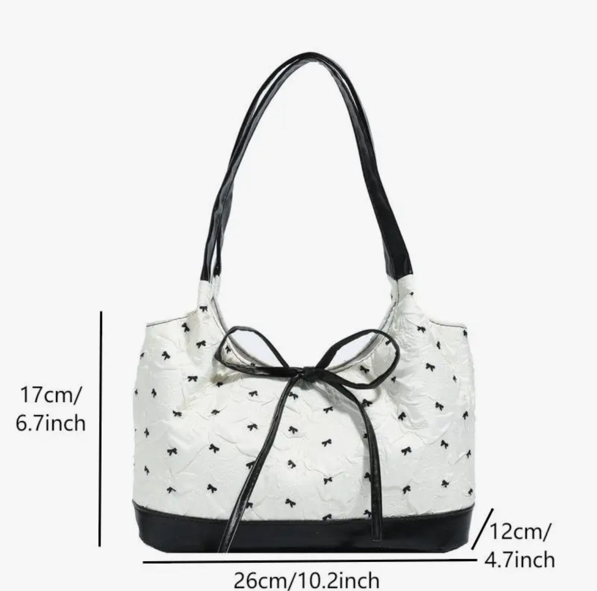 Polka Dot Handbag with Decorative Bow