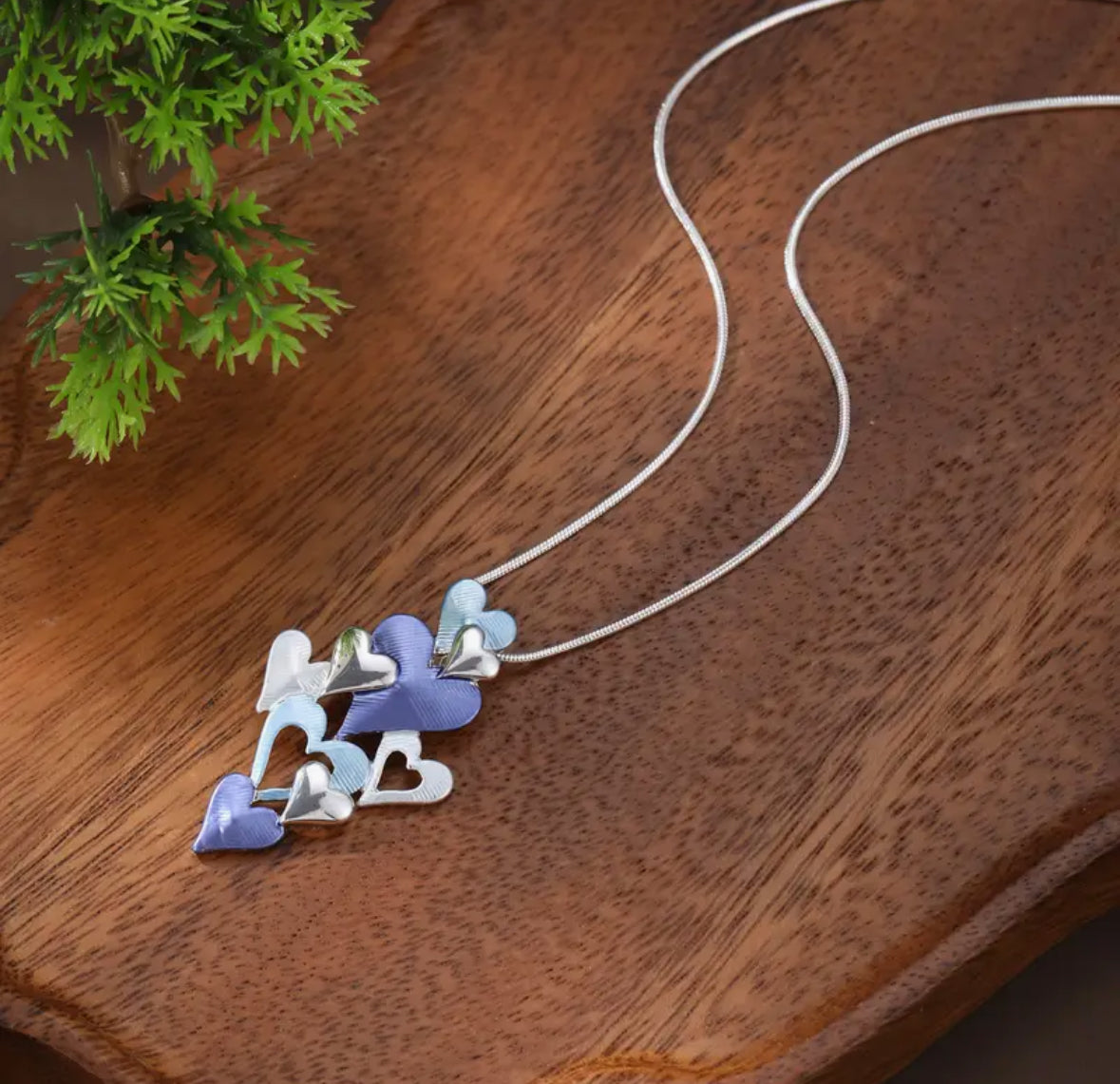 Handmade Enamel Bohemian Mulit -Heart Pendant Necklace
