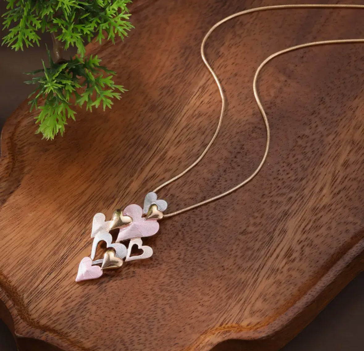 Handmade Enamel Bohemian Mulit -Heart Pendant Necklace
