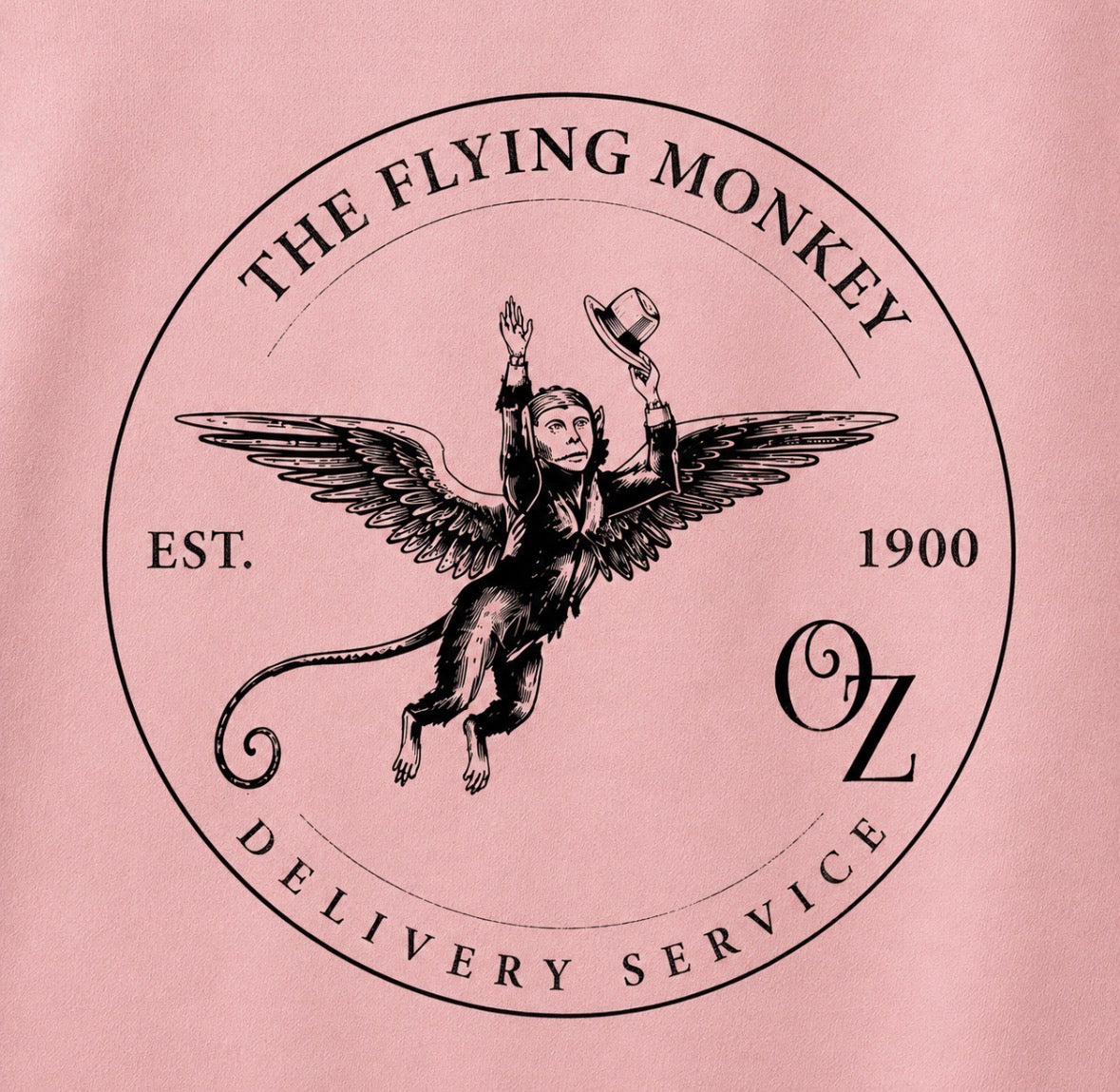 Graphic Sweatshirt “THE FLYING MONKEY Delivery Service Est 1900 “