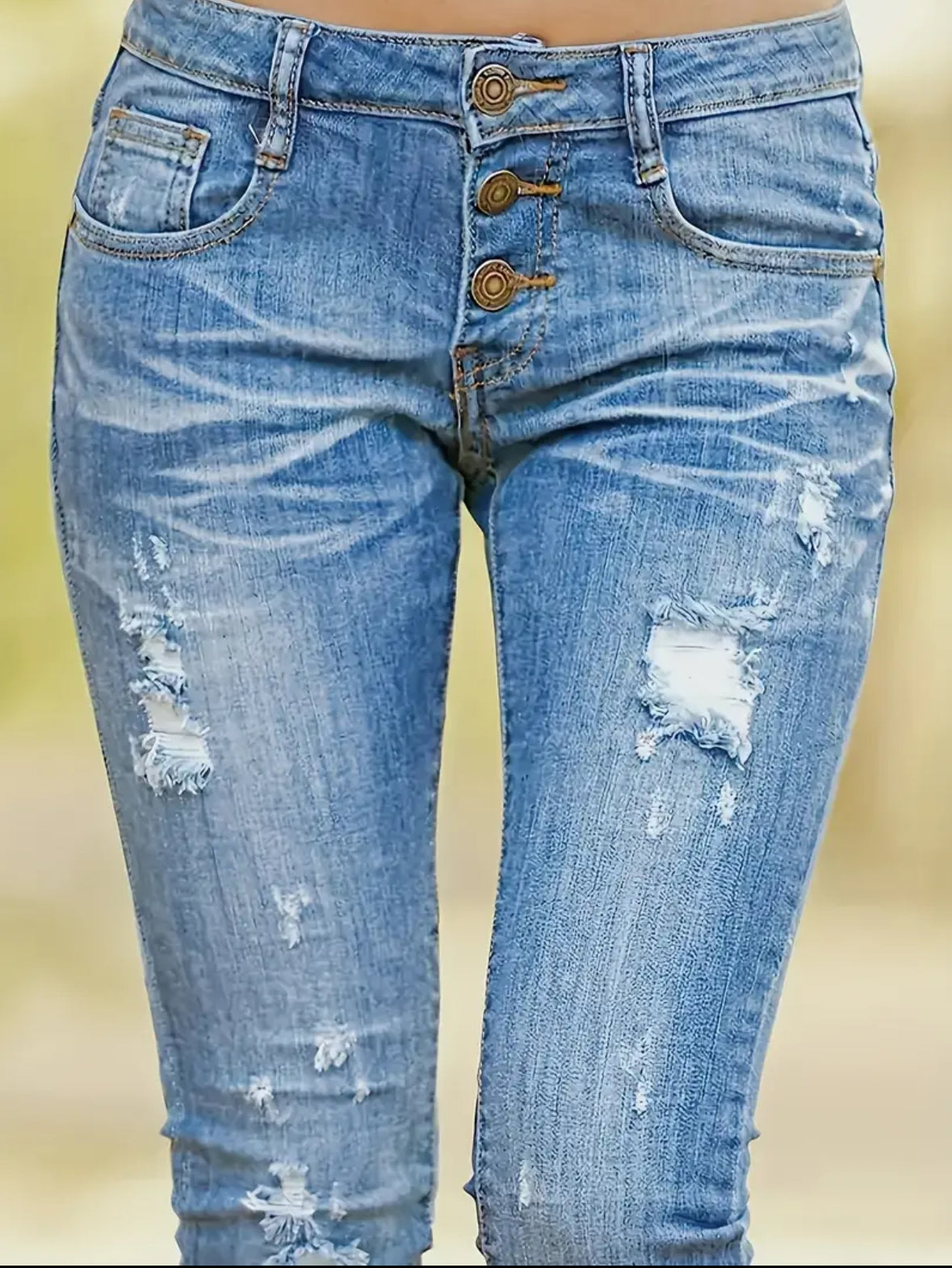 Mid-Waisted Button Fly Jeans