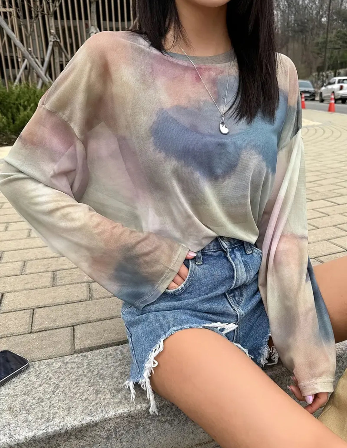 Long Sleeve Sheer Top