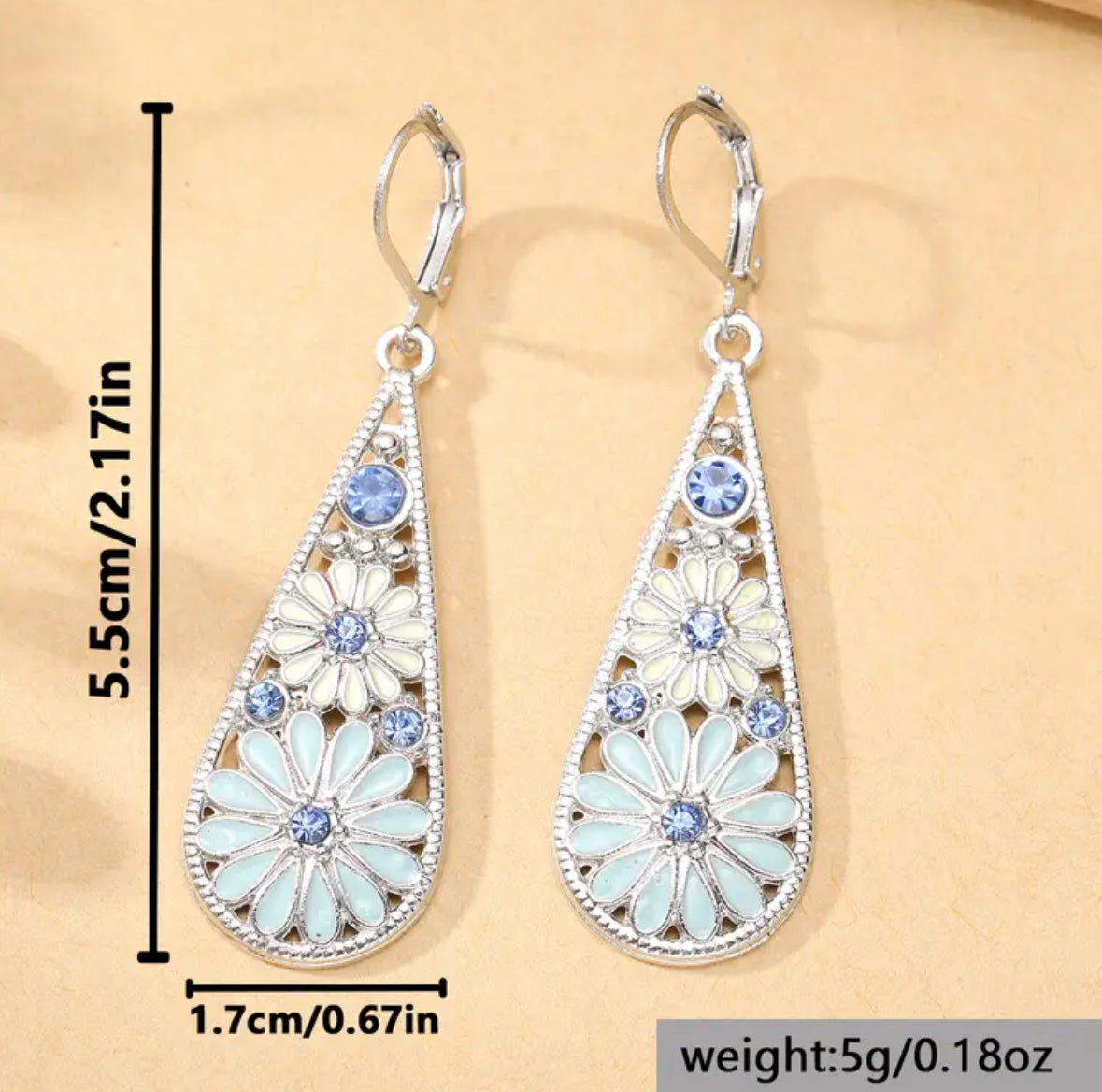 Bohemian Teardrop Flower Earrings