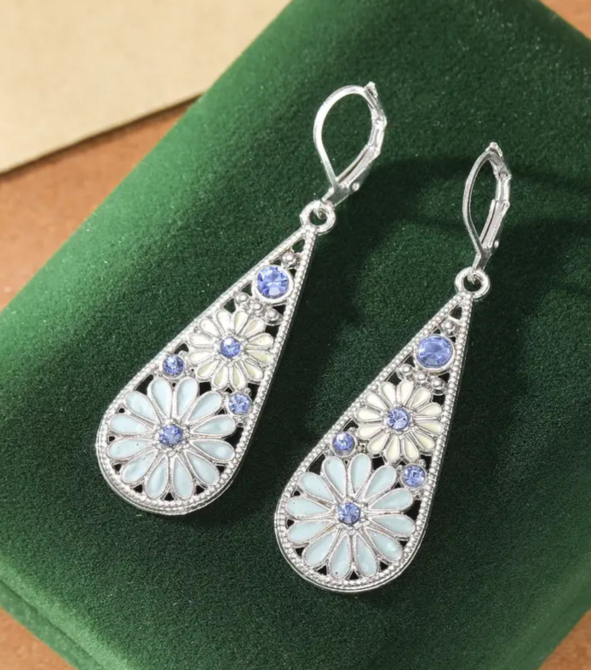 Bohemian Teardrop Flower Earrings