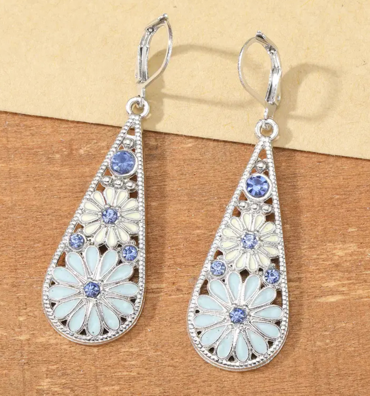 Bohemian Teardrop Flower Earrings
