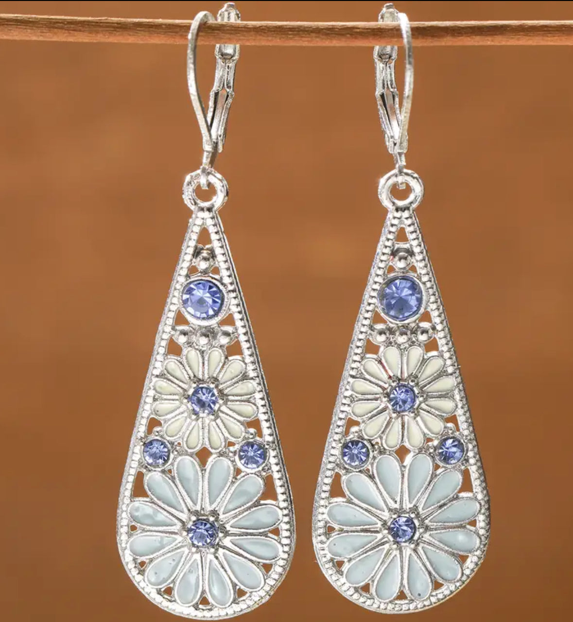 Bohemian Teardrop Flower Earrings