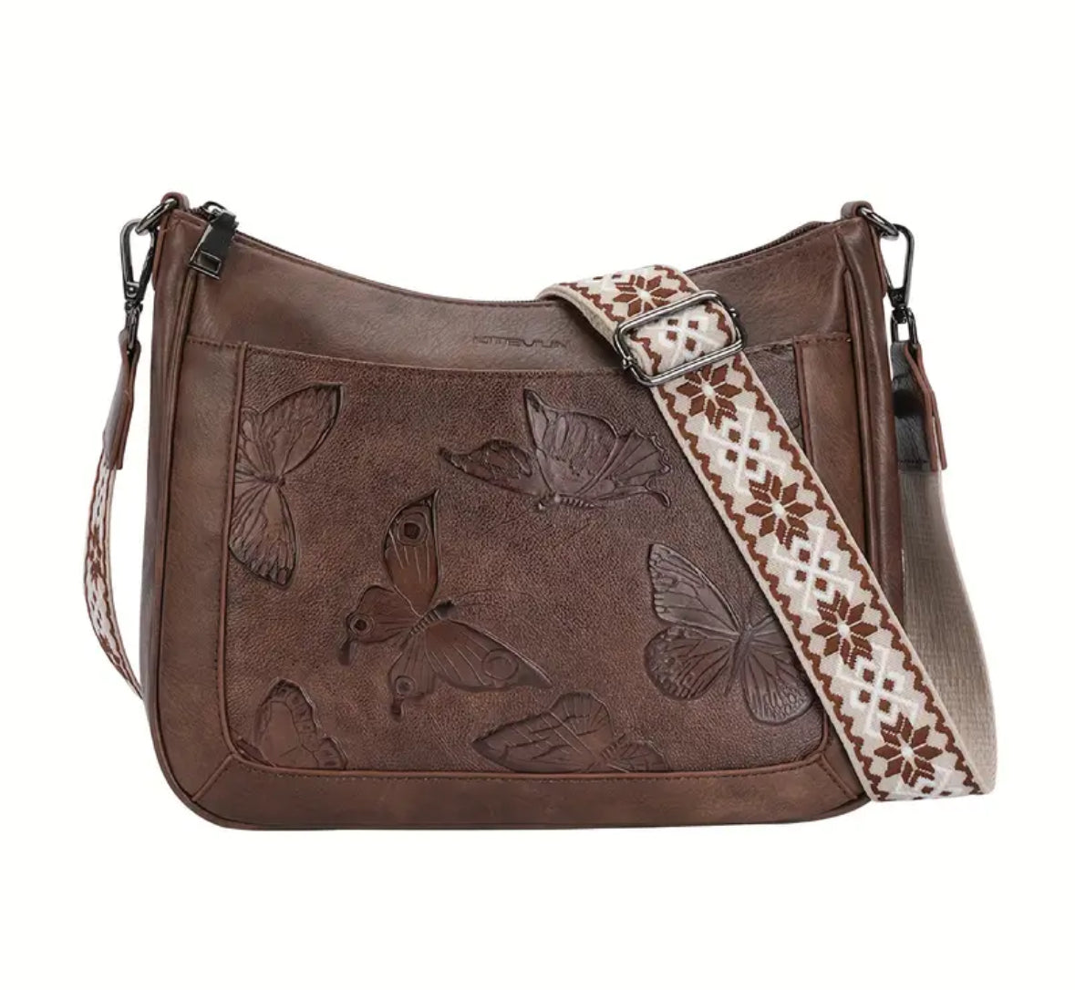 Faux Leather Handbag with adjustable and removable strap