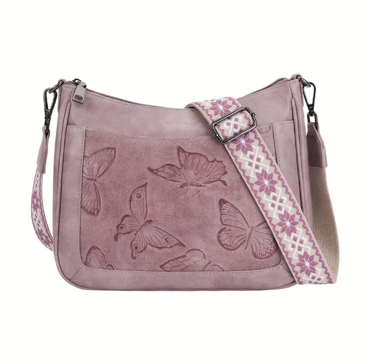 Faux Leather Handbag with adjustable and removable strap