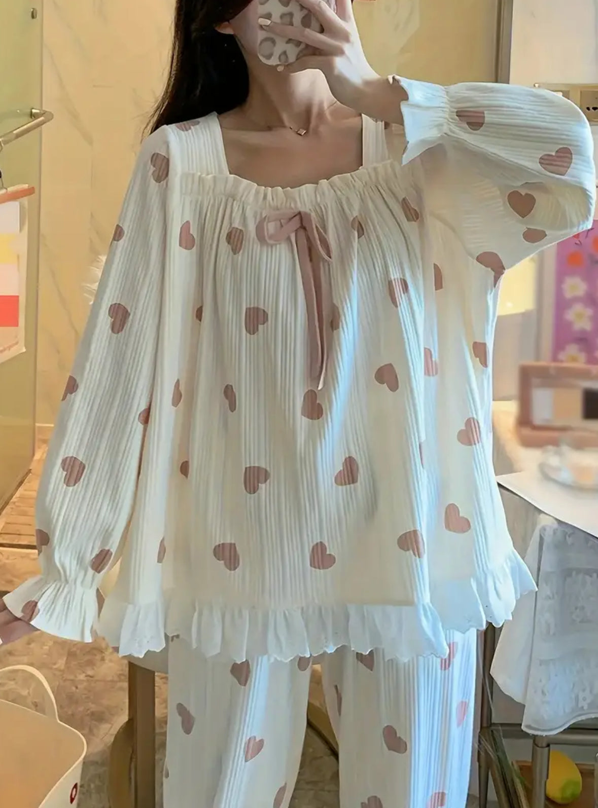 2-piece Heart Loungewear Set
